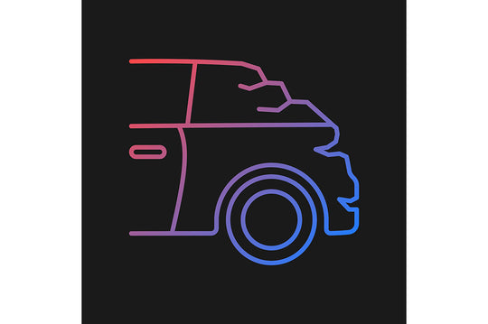 Car accident types gradient icons set for dark and light mode