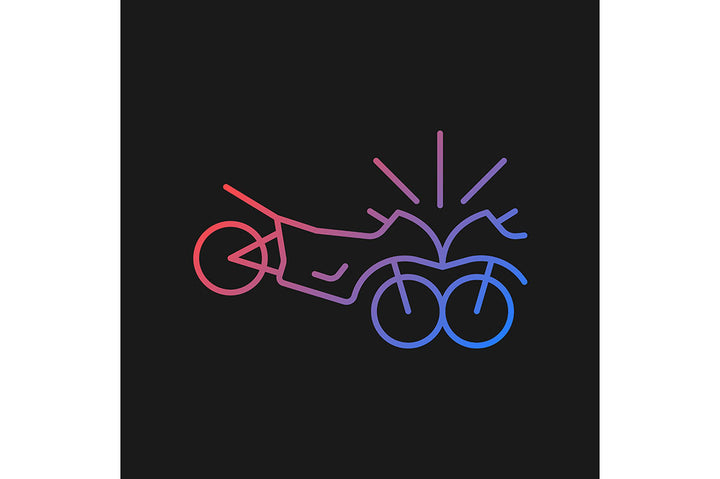 Car accident types gradient icons set for dark and light mode