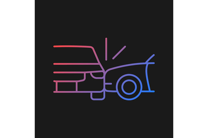 Car accident types gradient icons set for dark and light mode