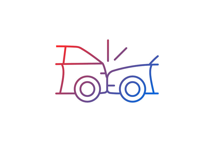 Car accident types gradient icons set for dark and light mode