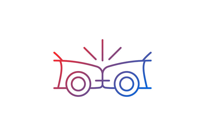 Car accident types gradient icons set for dark and light mode