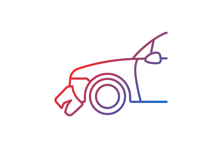 Car accident types gradient icons set for dark and light mode
