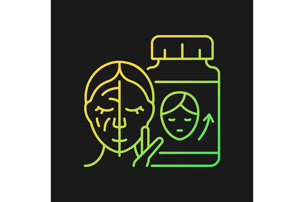 Food supplements gradient icons set