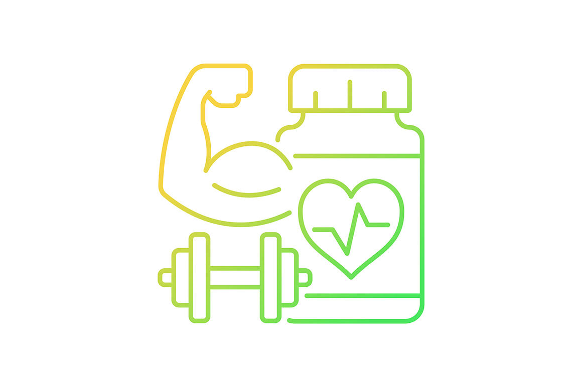Food supplements gradient icons set