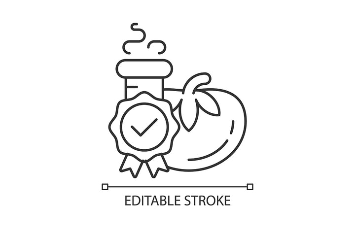Food testing linear icons set for dark and light mode
