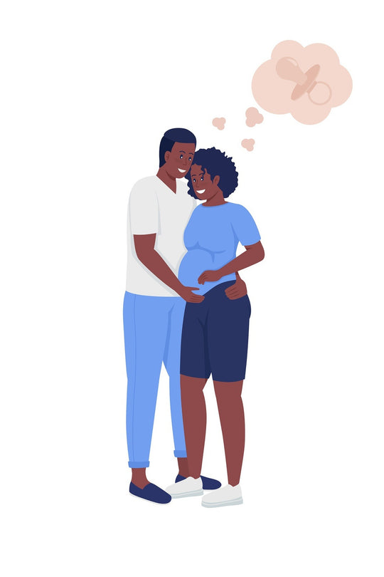 Parents expecting baby 2D vector isolated illustration set