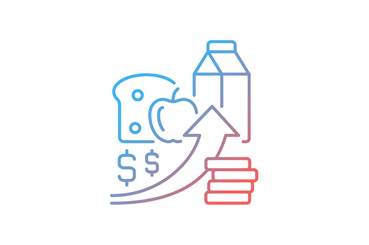Hunger and food security gradient icons set for dark and light mode