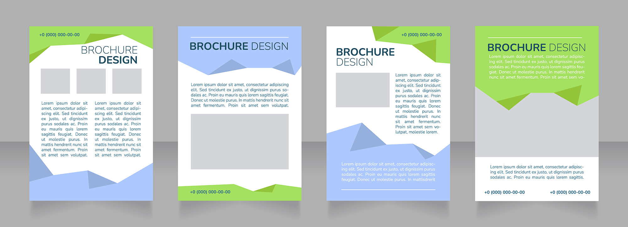 High education community advertising blank brochure design bundle