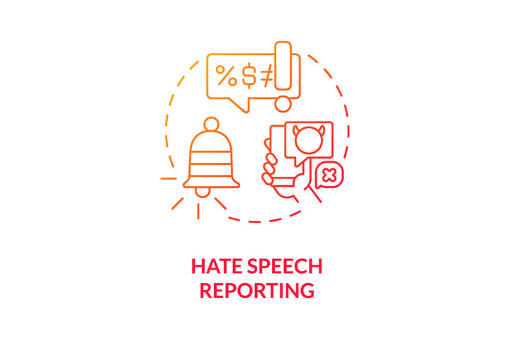 Hate speech concept icons bundle