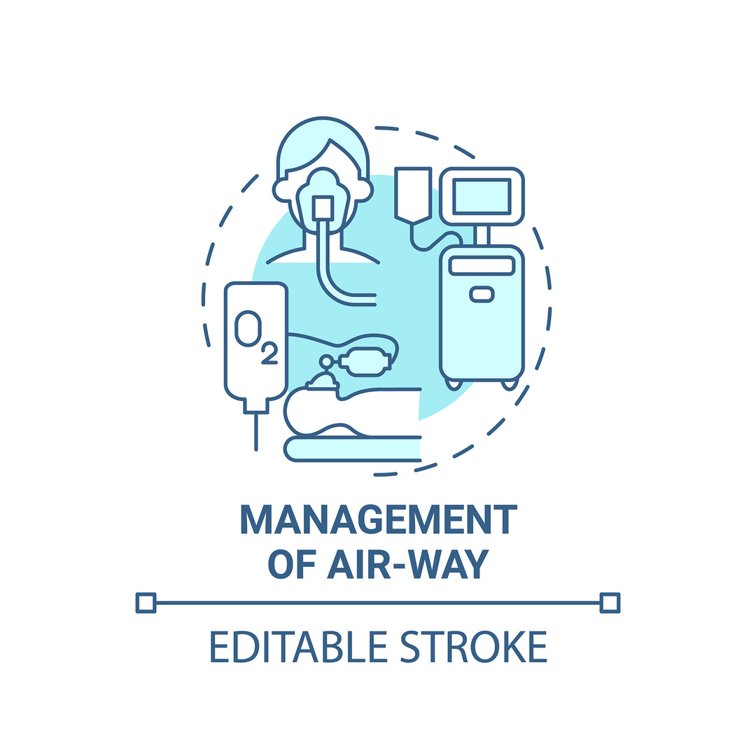 Pulmonary rehabilitation concept icons bundle