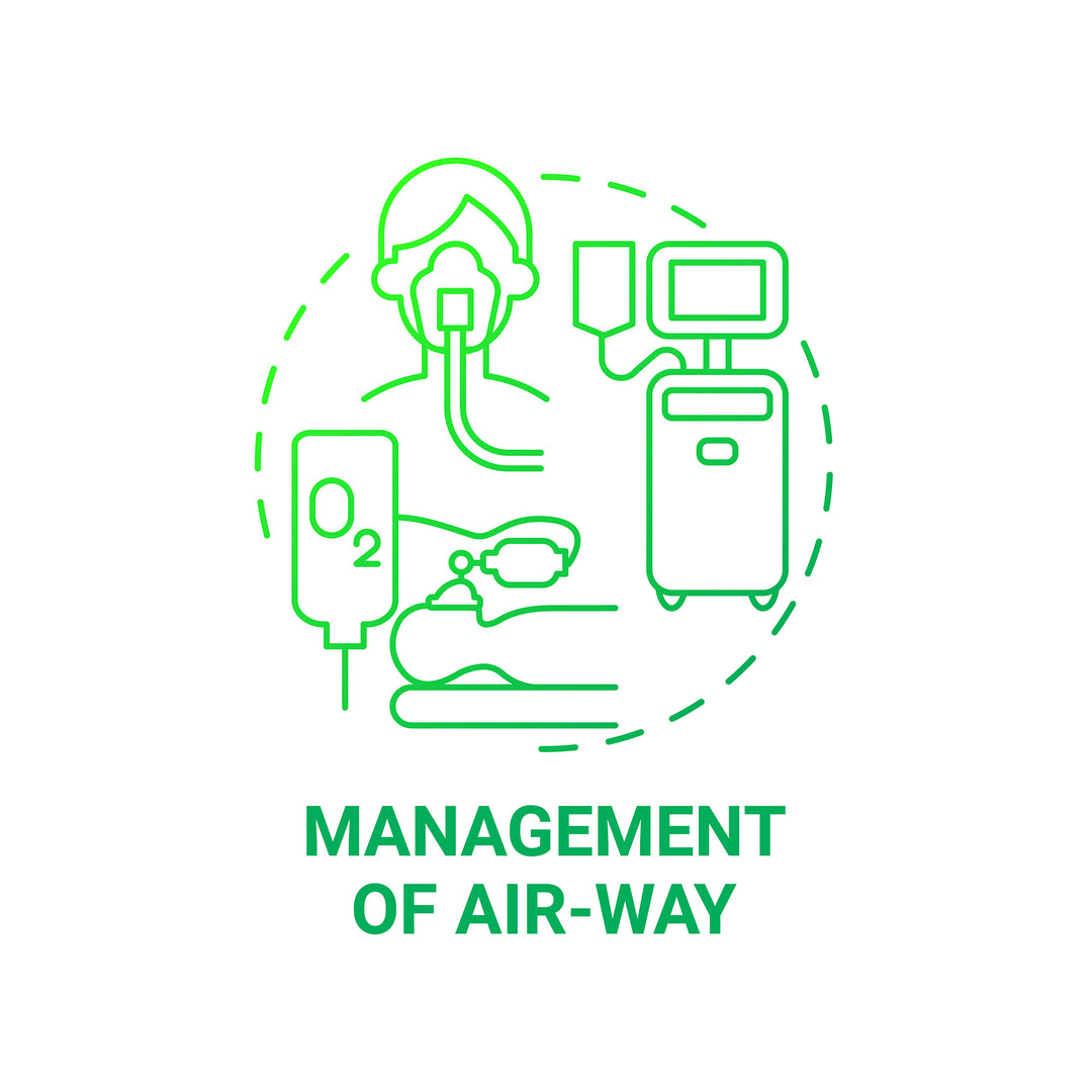 Pulmonary rehabilitation concept icons bundle