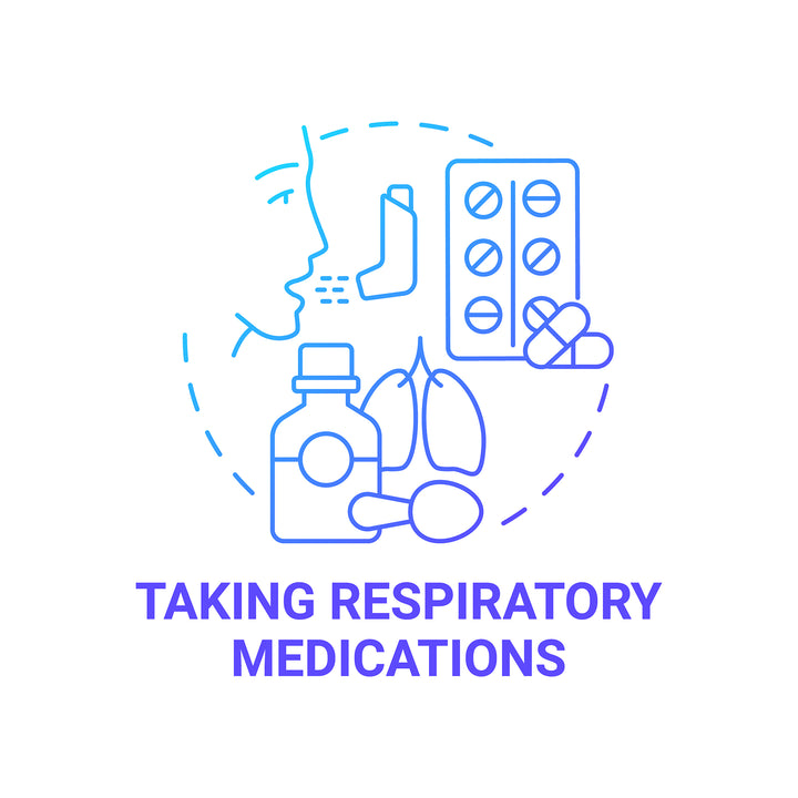 Pulmonary rehabilitation concept icons bundle
