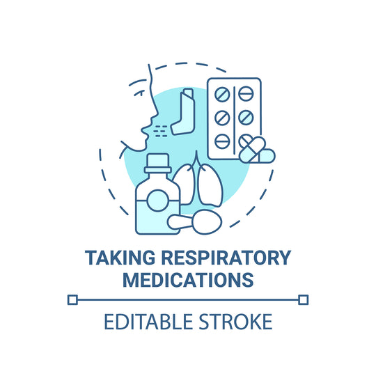 Pulmonary rehabilitation concept icons bundle