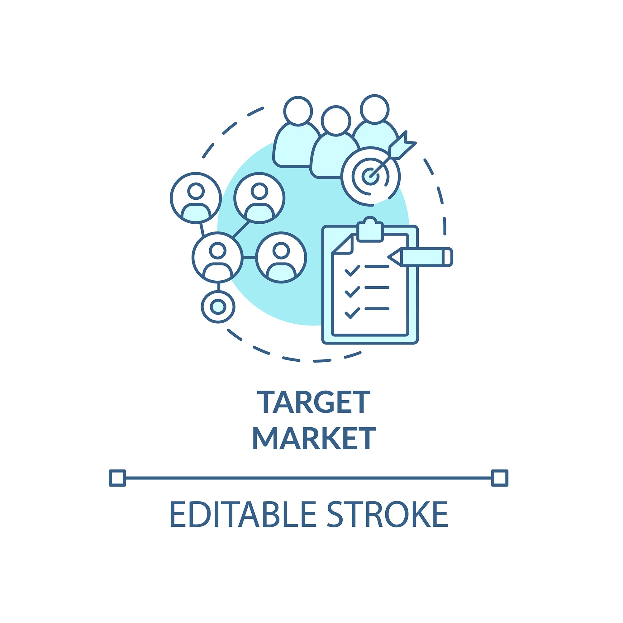Business models blue concept icons bundle