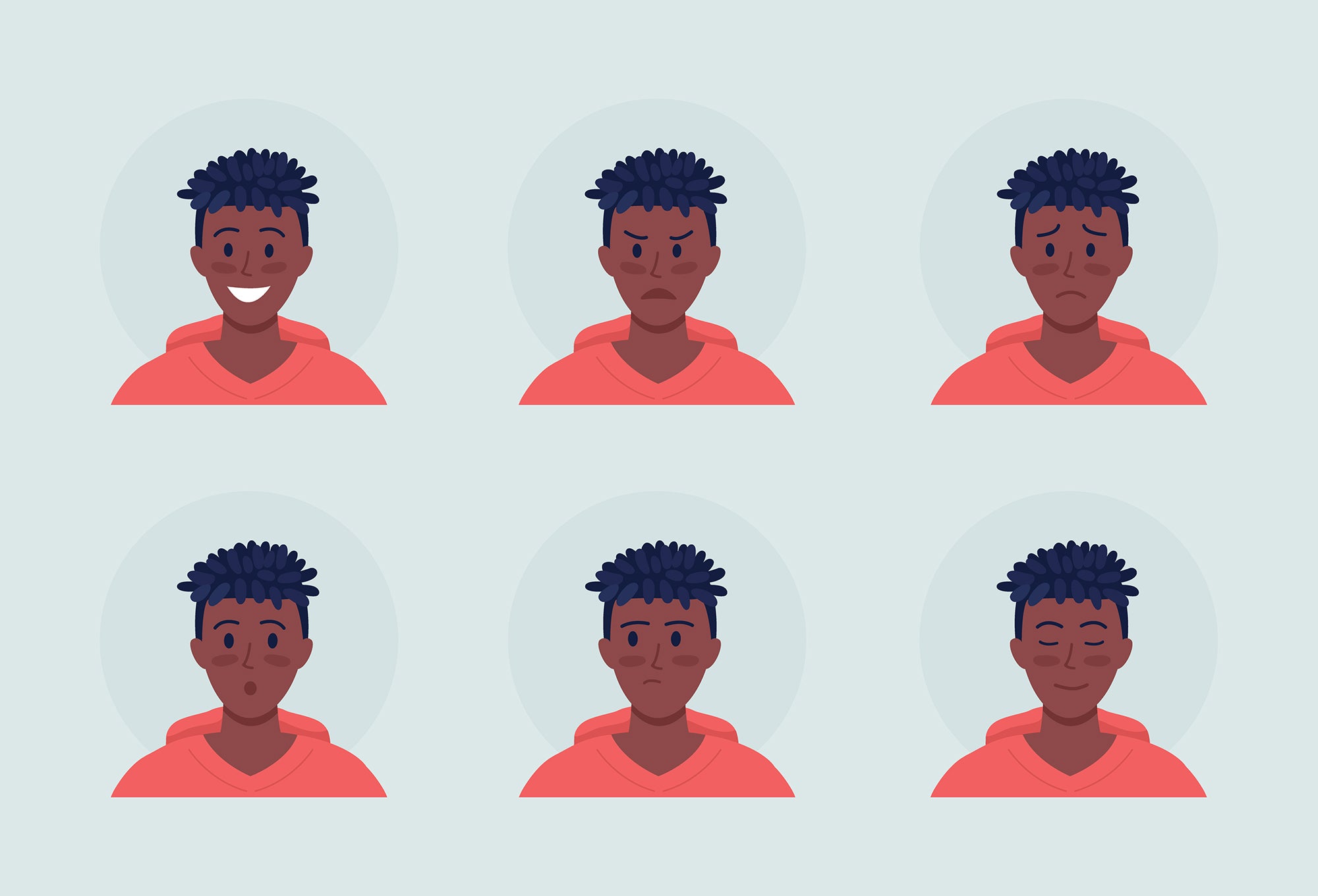 Different people color vector character avatar bundle