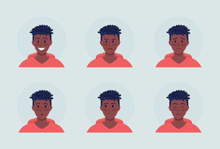 Different people color vector character avatar bundle