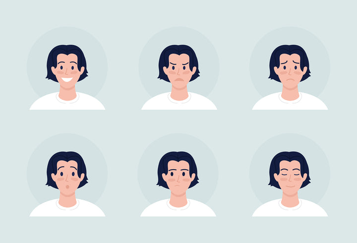 Different people color vector character avatar bundle