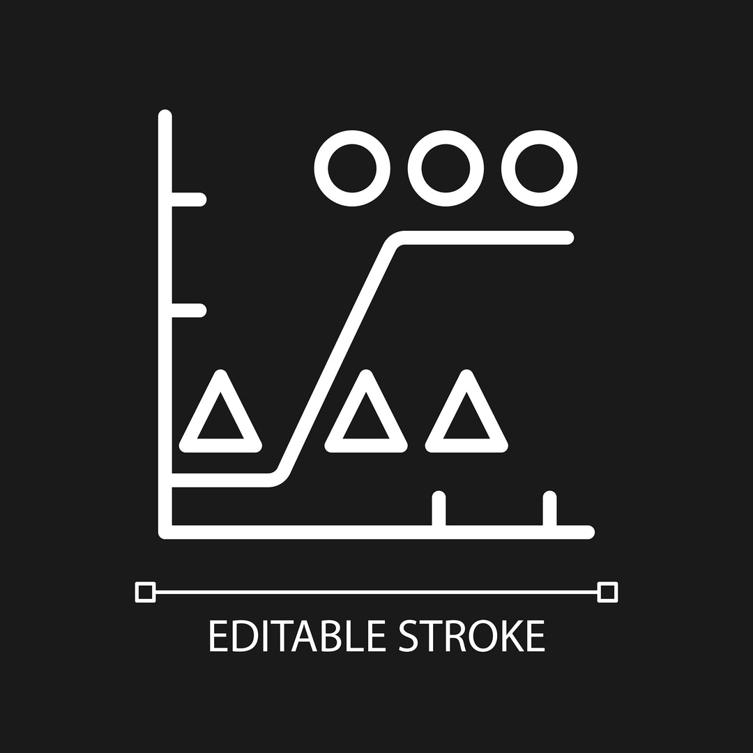 Data mining linear pixel perfect icons set for dark and light mode