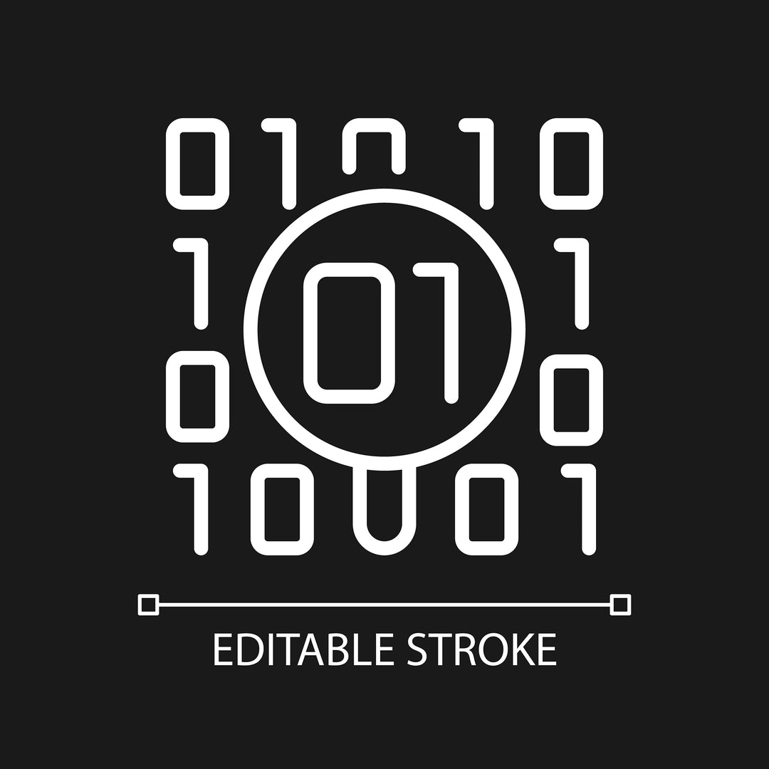 Data mining linear pixel perfect icons set for dark and light mode