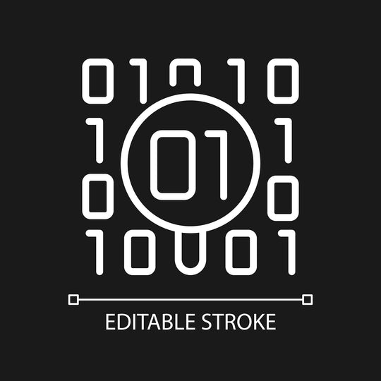 Data mining linear pixel perfect icons set for dark and light mode