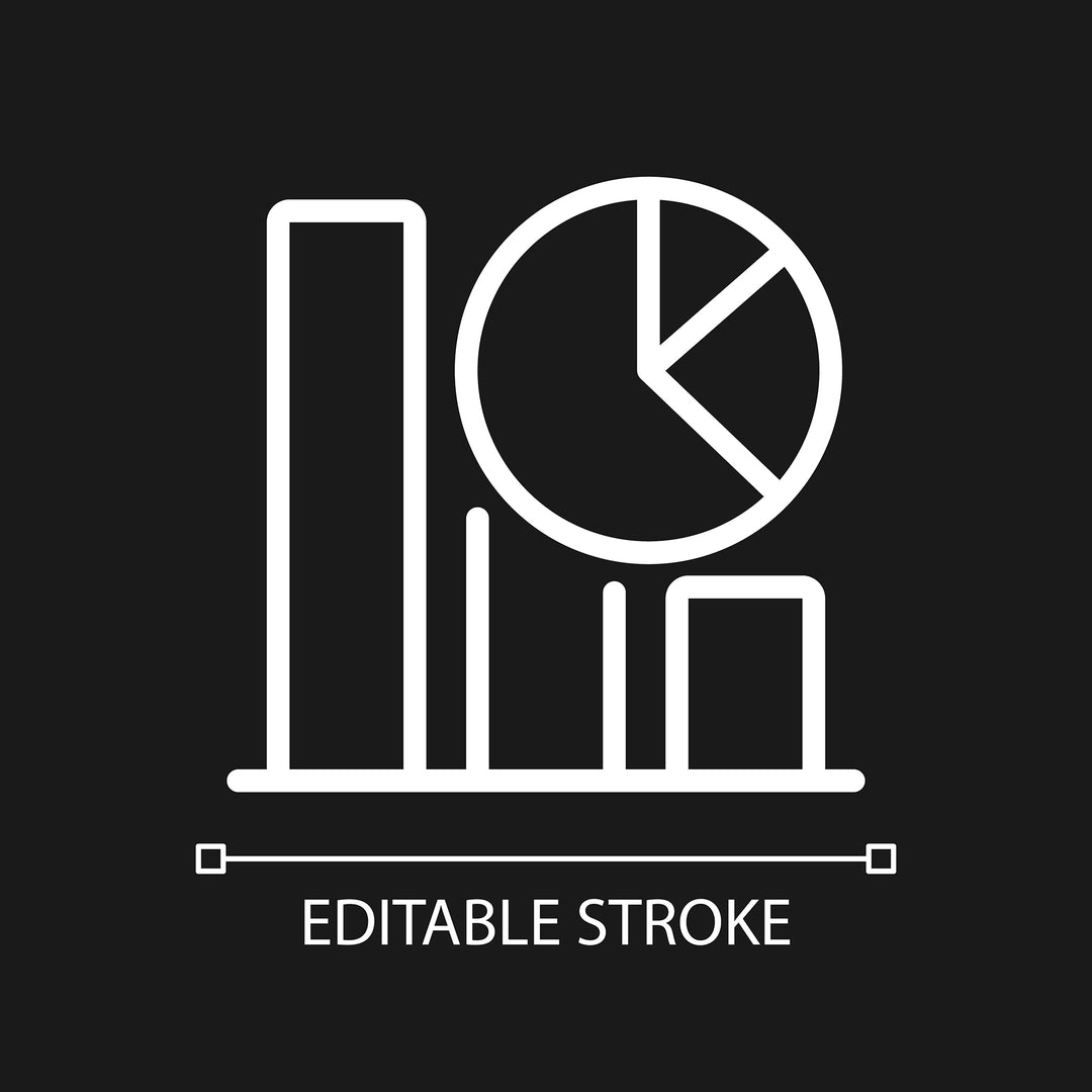 Data mining linear pixel perfect icons set for dark and light mode
