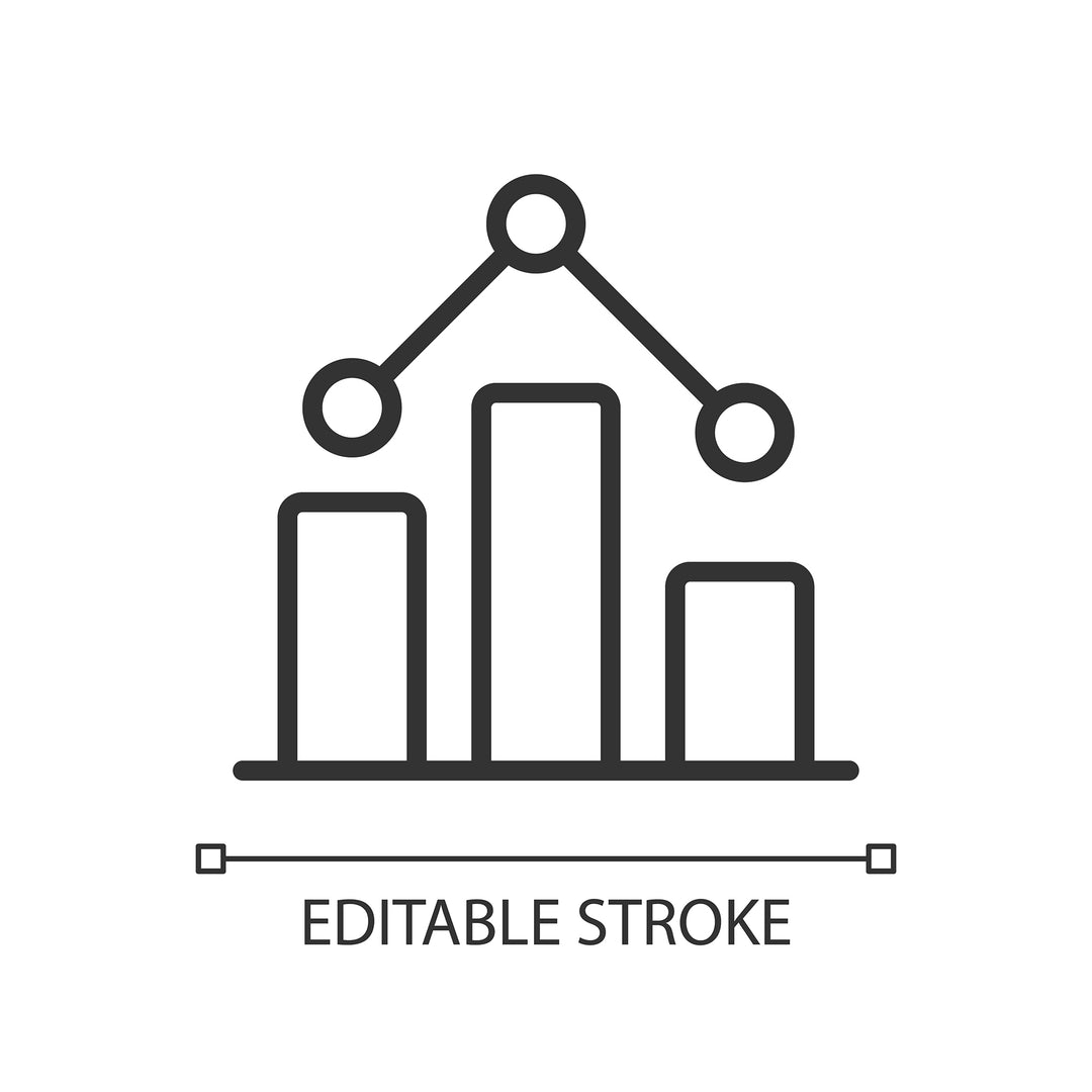 Data mining linear pixel perfect icons set for dark and light mode