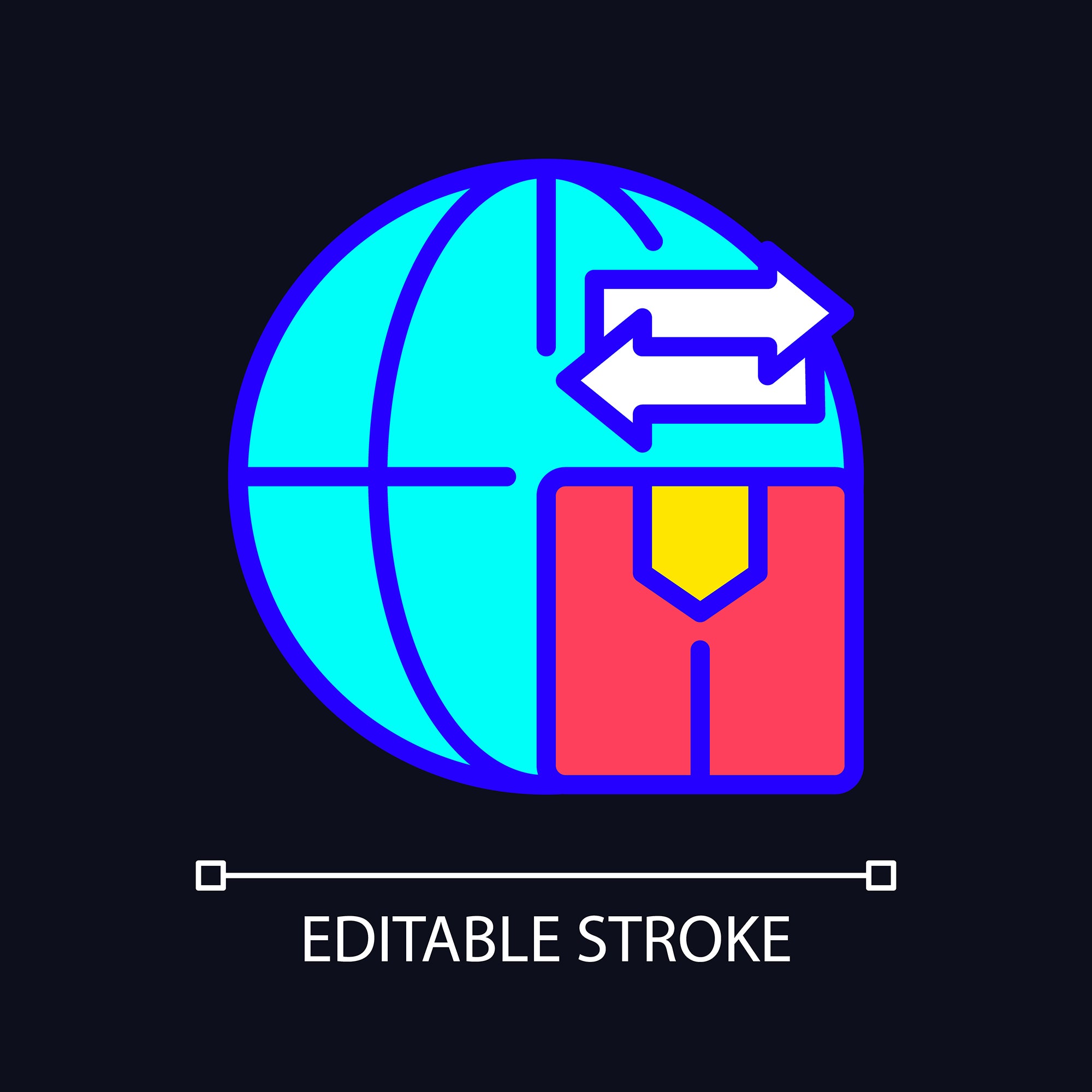Smuggling light and dark theme RGB color icons set