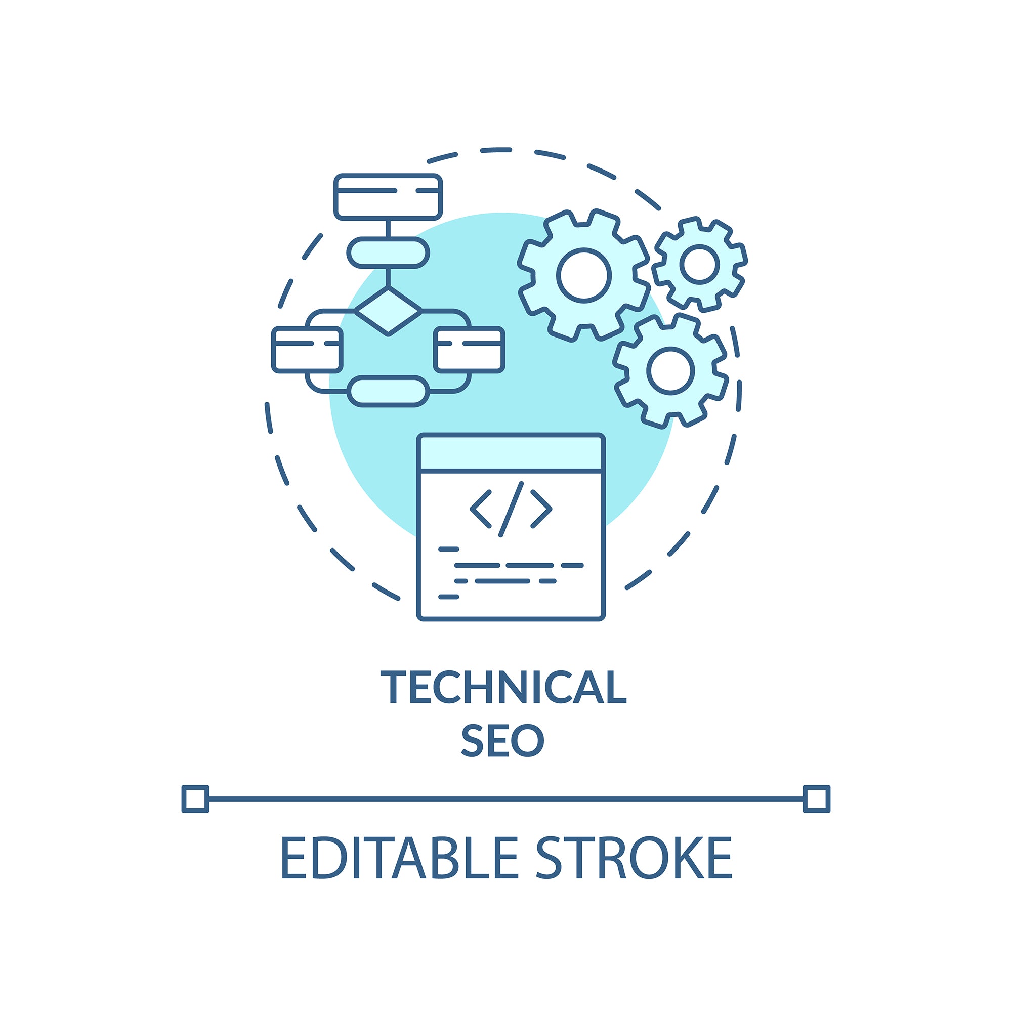 SEO optimization concept icons bundle