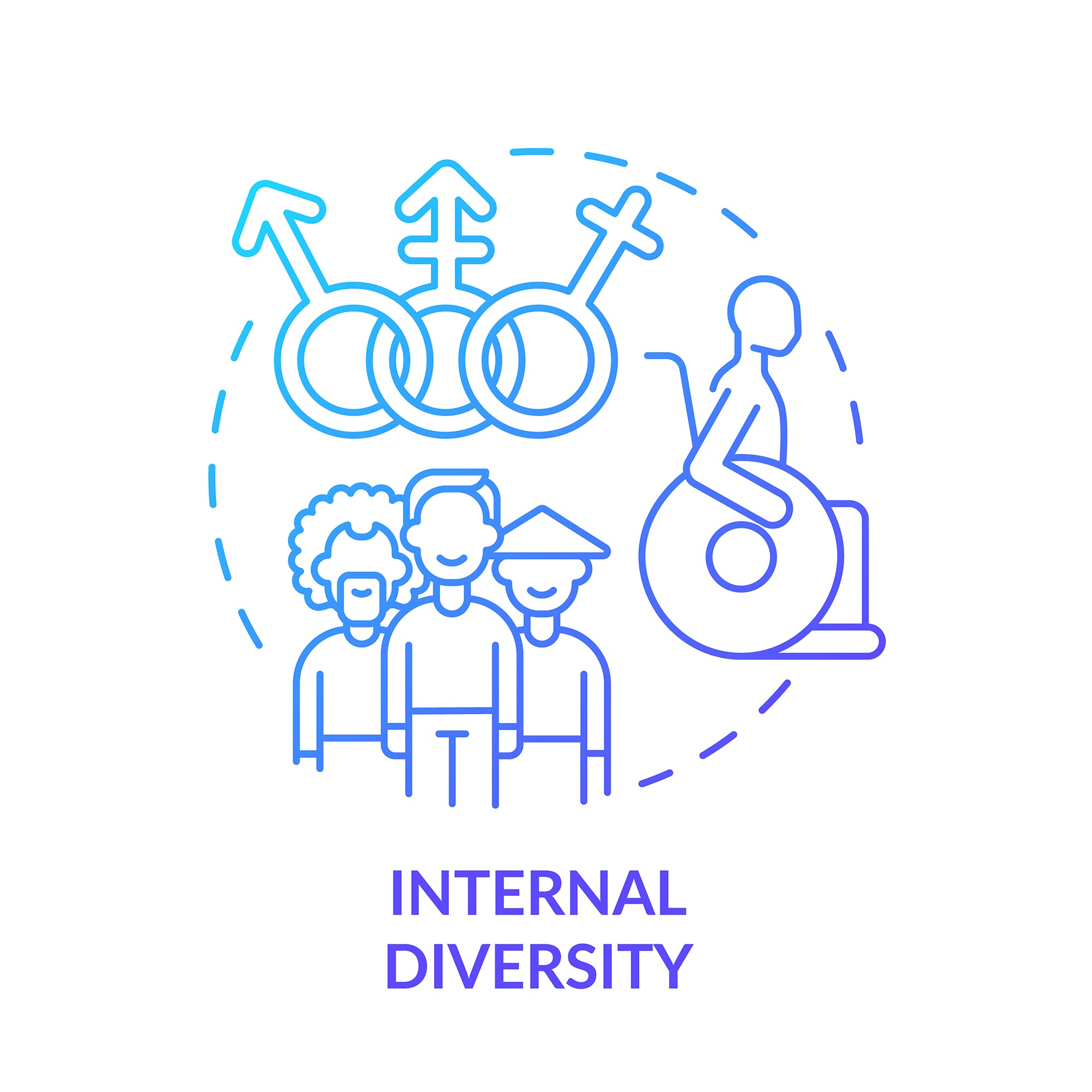 Diversity and inclusion concept icons bundle