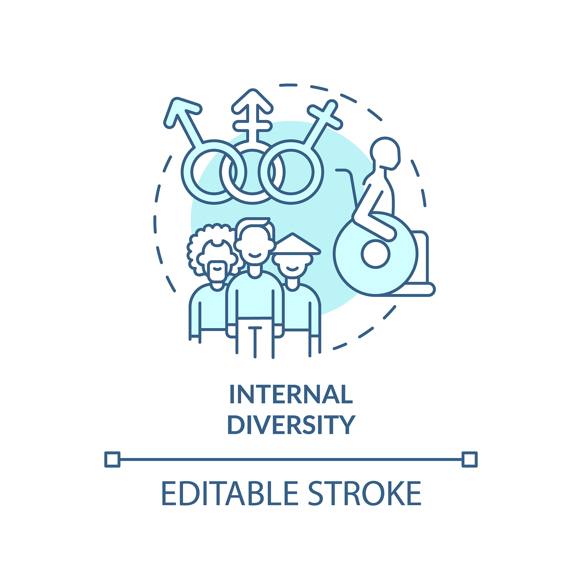 Diversity and inclusion concept icons bundle