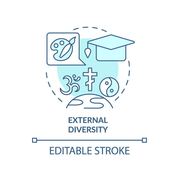 Diversity and inclusion concept icons bundle