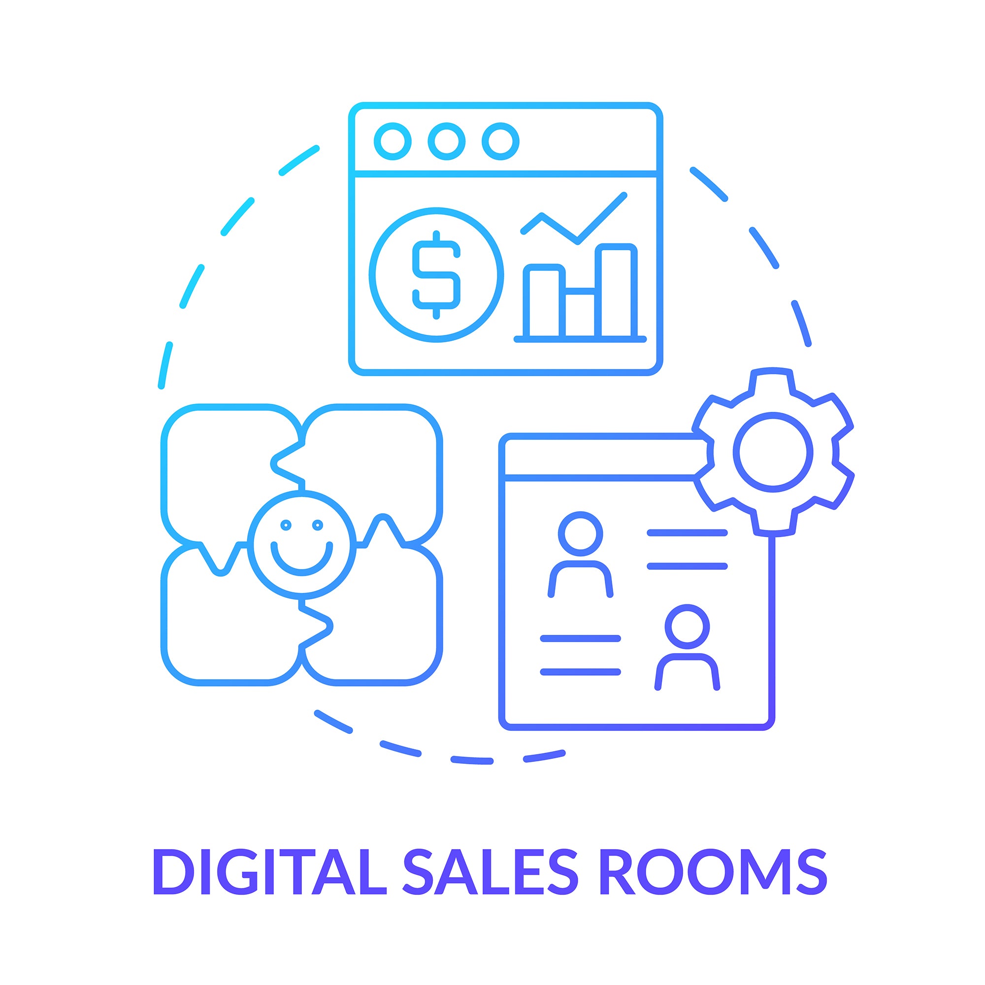 Sales trends concept icons bundle