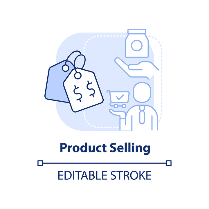 Sales trends blue concept icons bundle