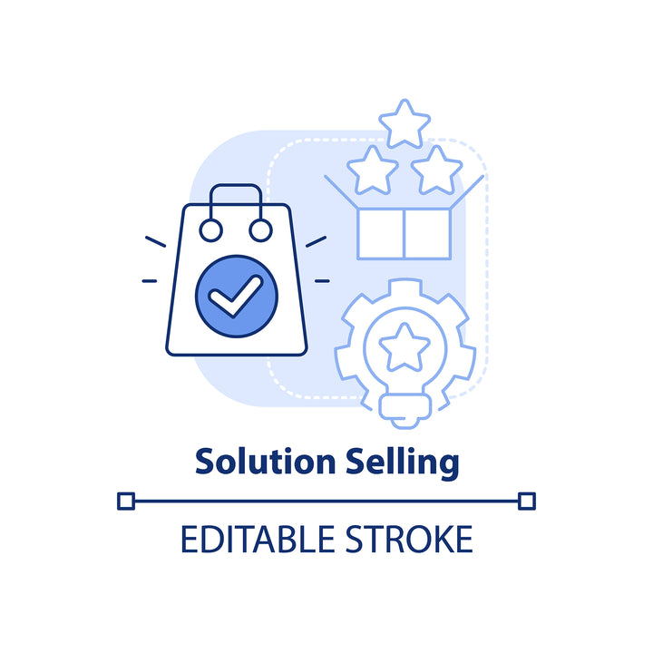 Sales trends blue concept icons bundle