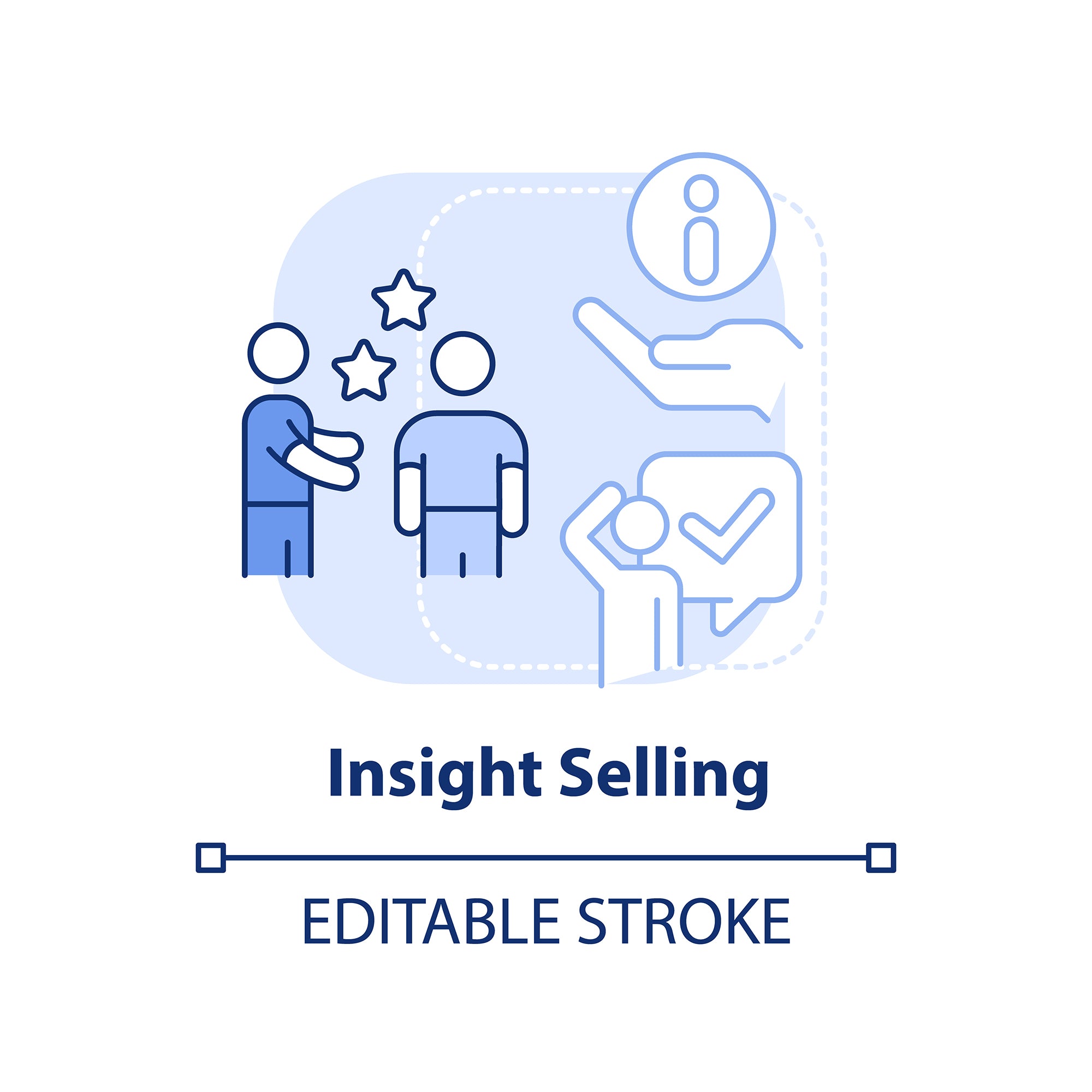 Sales trends blue concept icons bundle