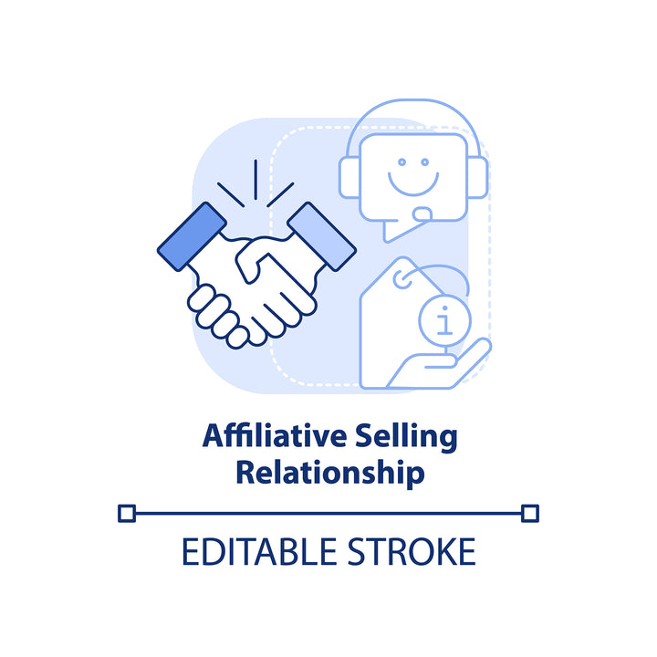 Sales trends blue concept icons bundle