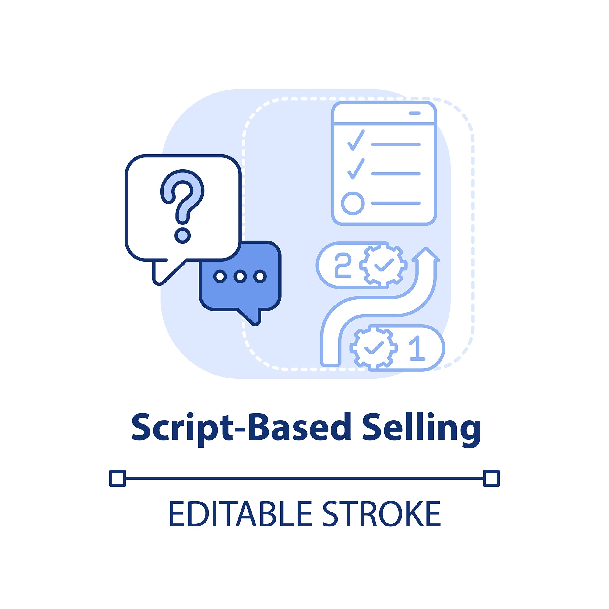 Sales trends blue concept icons bundle
