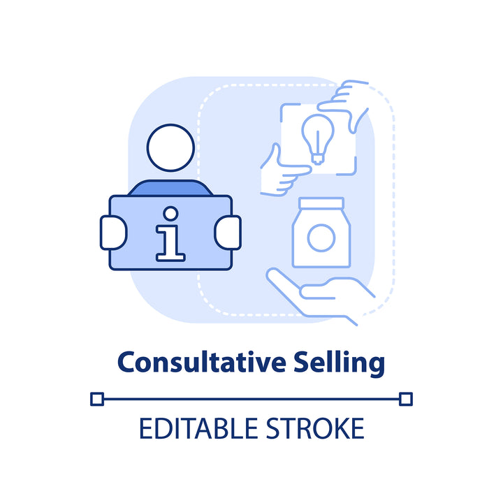Sales trends blue concept icons bundle