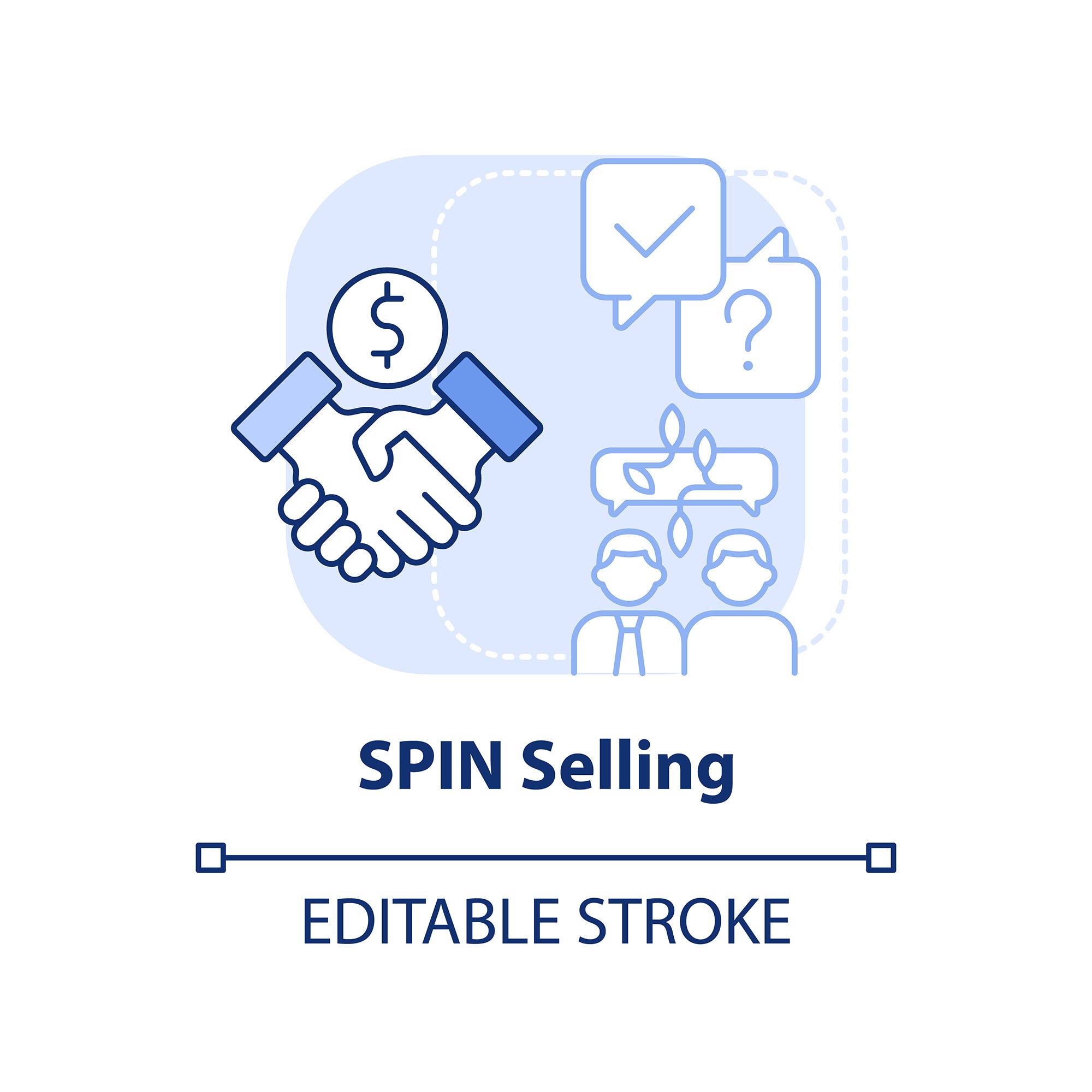Sales trends blue concept icons bundle