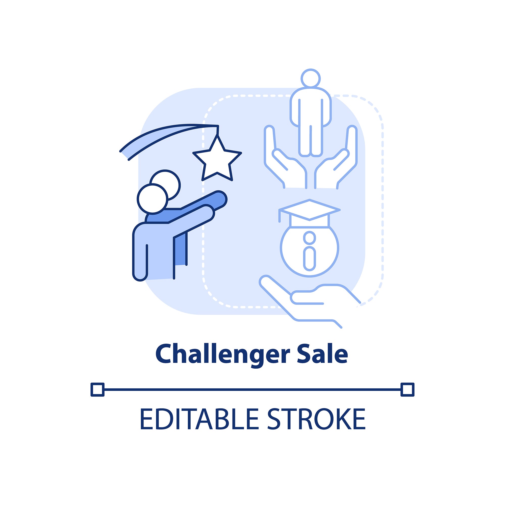 Sales trends blue concept icons bundle