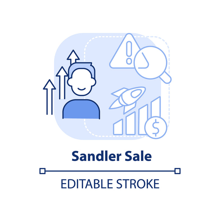 Sales trends blue concept icons bundle