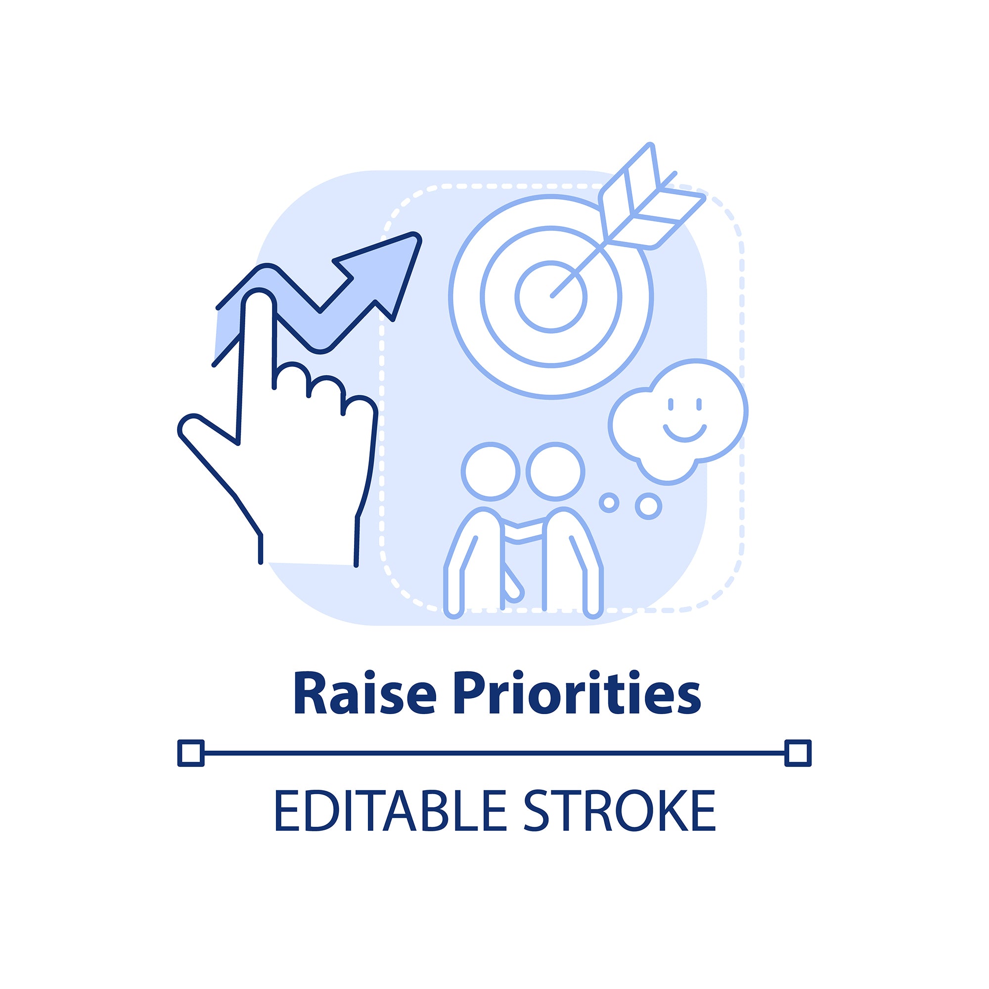Sales trends blue concept icons bundle