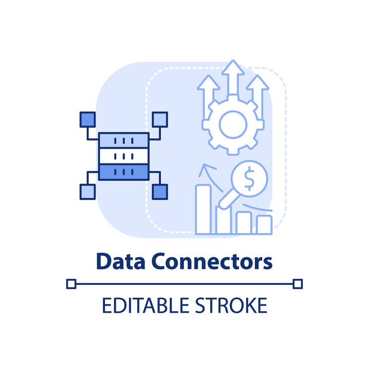 Sales trends blue concept icons bundle