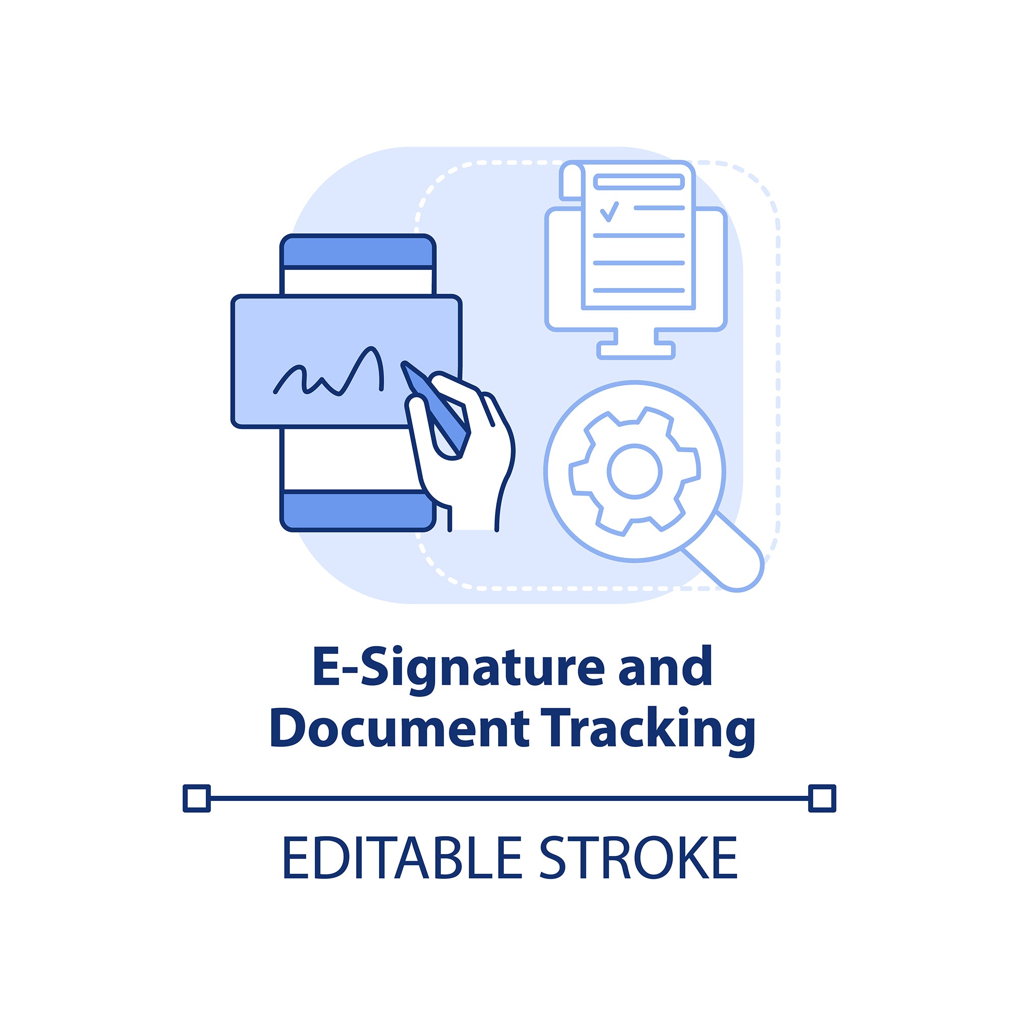 Sales trends blue concept icons bundle