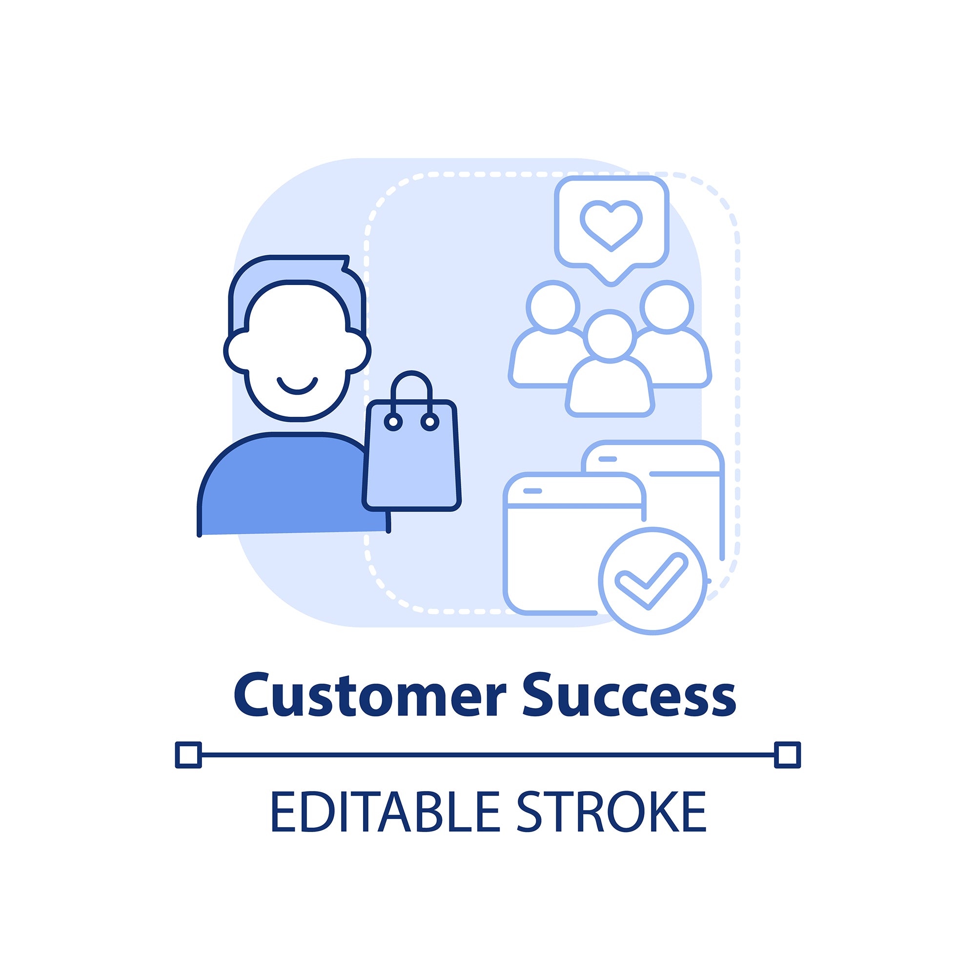Sales trends blue concept icons bundle