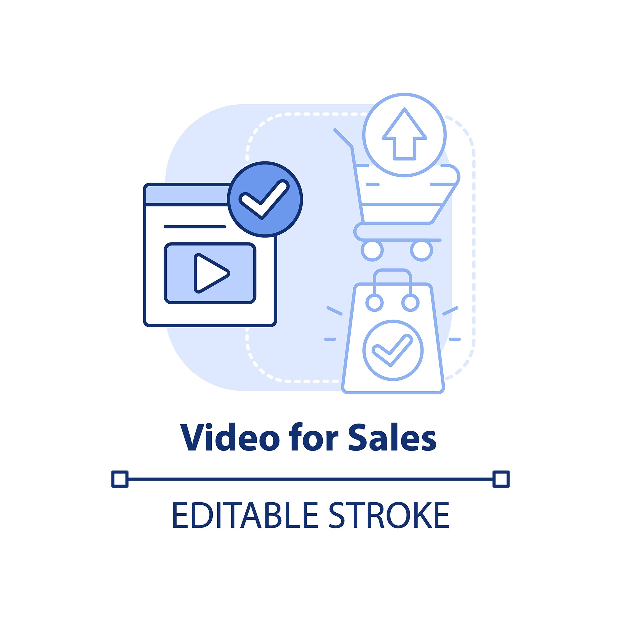 Sales trends blue concept icons bundle
