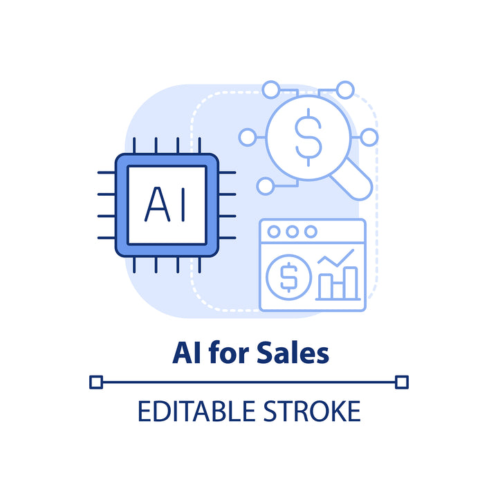 Sales trends blue concept icons bundle