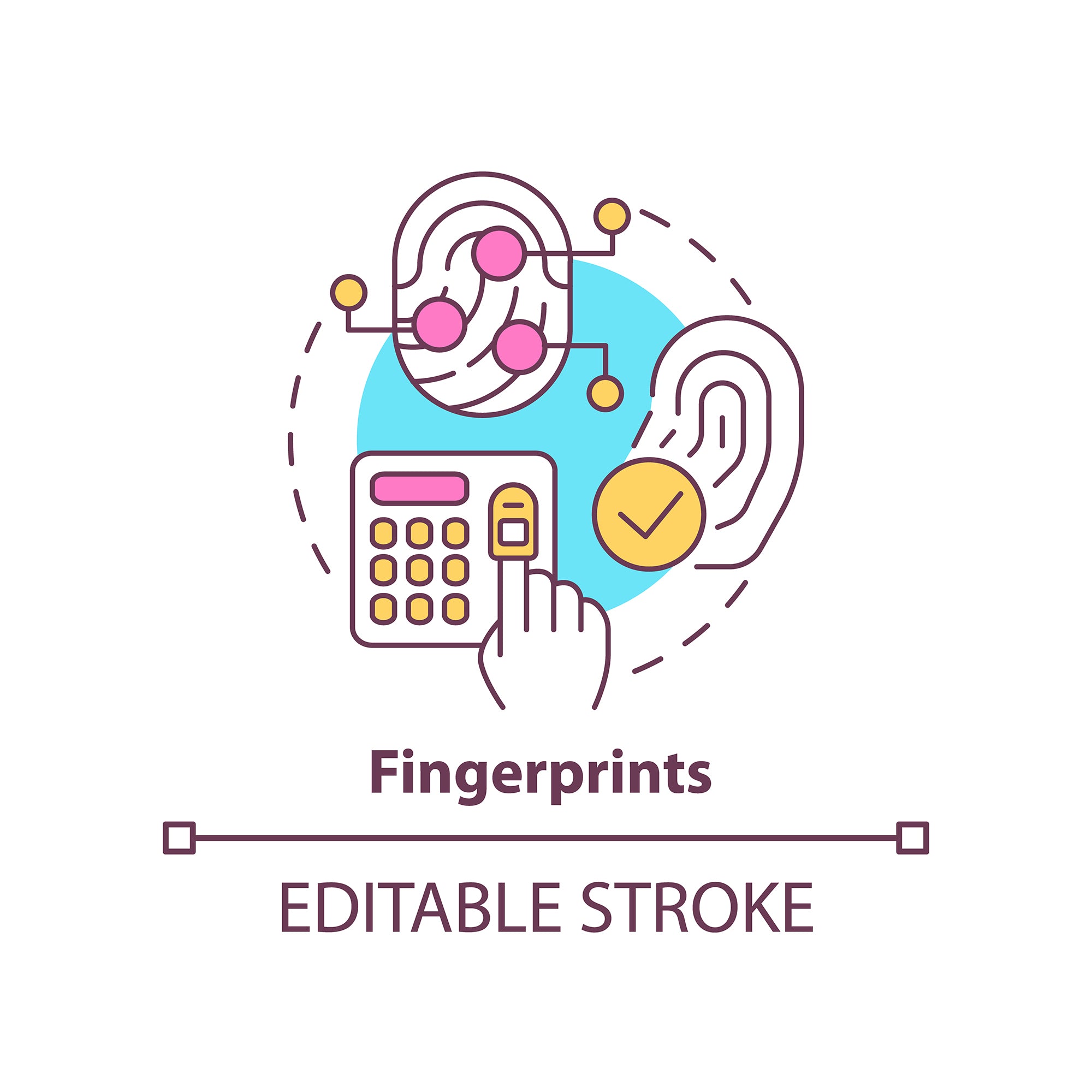 Digital identity concept icons bundle