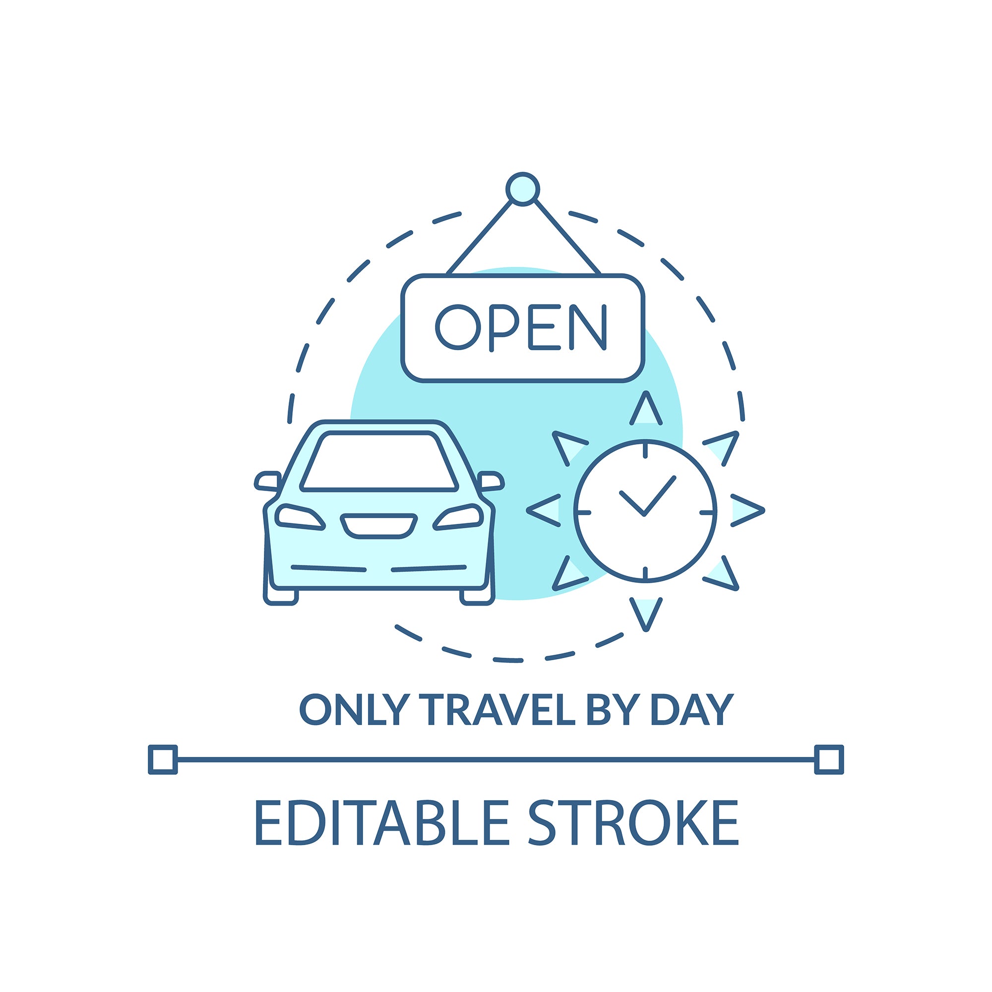 Road trip tips concept icons bundle