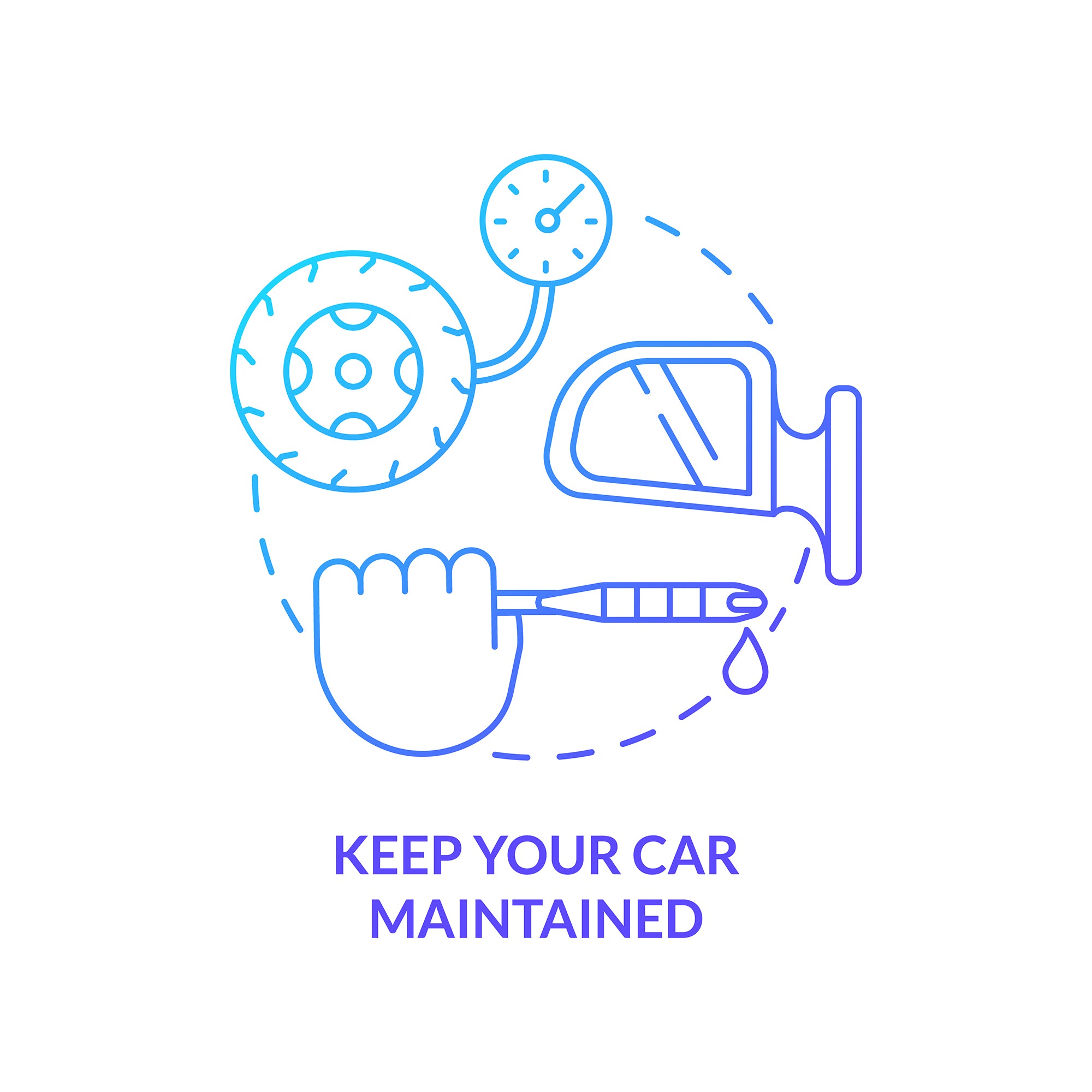 Road trip tips concept icons bundle